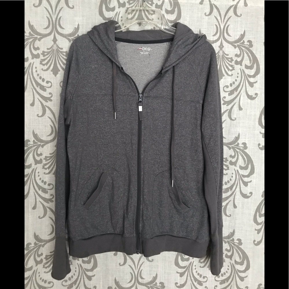 BCG large womens gray sweat jacket